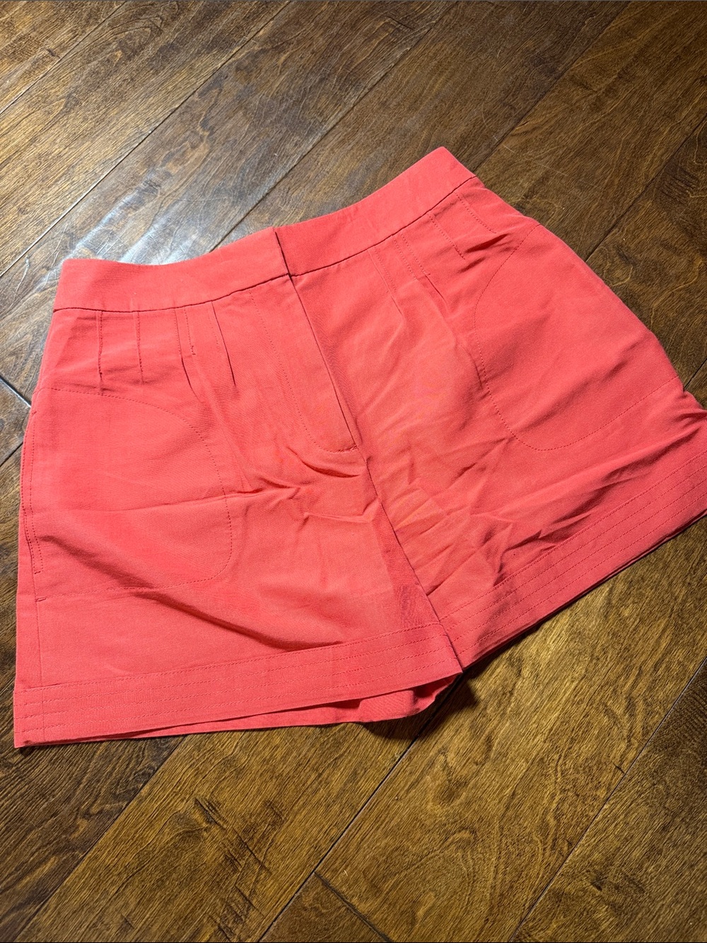 Tory Burch Coral Cotton/Silk Mini Pleated Shorts, 6!